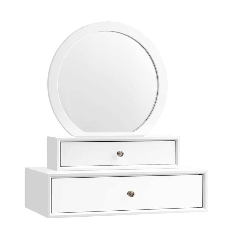 Επιτραπέζιος Στρογγυλός Καθρέπτης Μακιγιάζ με 2 Συρτάρια 51 x 26 x 59 cm Costway HW65956 Επιτραπέζιος Στρογγυλός Καθρέπτης Μακιγιάζ με 2 Συρτάρια 51 x 26 x 59 cm Costway HW65956