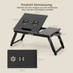 Costway Πτυσσόμενο Τραπέζι Laptop από Μπαμπού Ρυθμιζόμενο Ύψος & Κλίση με Αερισμό Καφέ HW67948CF - Image 2