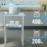 VEVOR Ανοξείδωτος Πάγκος 24x18x36, 600lbs, Ρυθμιζόμενο Ράφι & Πόδια  J24X18X36INCHUFT3V0 - Image 4