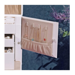 Κοσμηματοθήκη - Μπιζουτιέρα 26 x 18 x 17 cm Χρώματος Λευκό Songmics JBC121W - Image 3