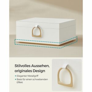 SONGMICS Κοσμηματοθήκη με Λαβή 20.5 x 24 x 11 cm Λευκό JBC165W01 - Image 3