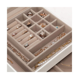 Κοσμηματοθήκη - Μπιζουτιέρα με 2 Συρτάρια 23.1 x 20.3 x 13.5 cm Χρώματος Λευκό Songmics JBC239WT - Image 3