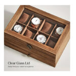 Ξύλινη Κοσμηματοθήκη - Μπιζουτιέρα με 8 Θέσεις για Ρολόγια και 1 Συρτάρι 27 x 19 x 12.5 cm Songmics - Image 3