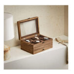 Ξύλινη Κοσμηματοθήκη - Μπιζουτιέρα με 8 Θέσεις για Ρολόγια και 1 Συρτάρι 27 x 19 x 12.5 cm Songmics - Image 5
