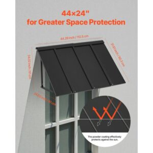 VEVOR Τέντα Παραθύρου Πόρτας 44x24 in Εξωτερική Αίθριο Ατσάλινη Τέντα Εισόδου JSGDSZYP44INH0EP0V0 - Image 4