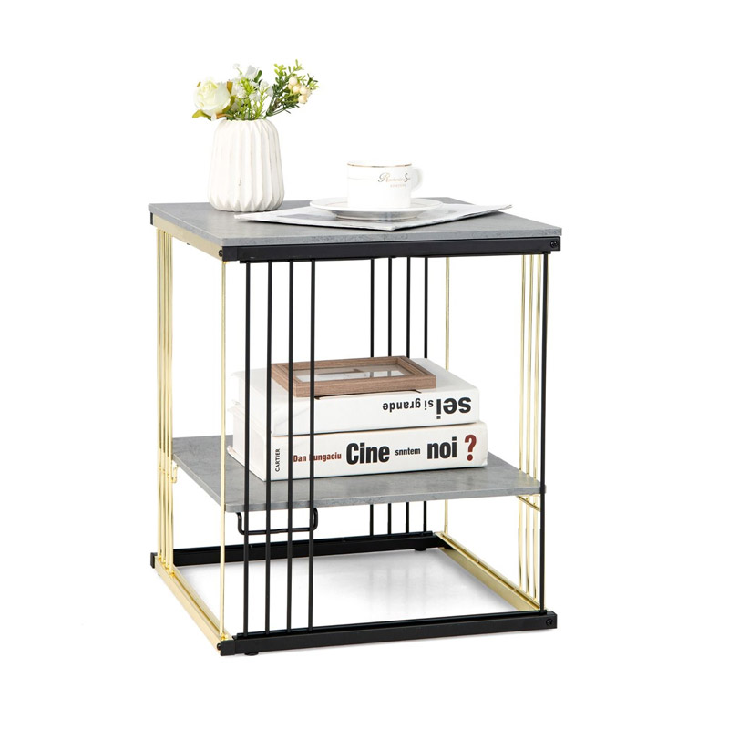 Βοηθητικό Μεταλλικό Τραπεζάκι 2 Επιπέδων 39 x 39 x 45 cm Costway JV10529SL Βοηθητικό Μεταλλικό Τραπεζάκι 2 Επιπέδων 39 x 39 x 45 cm Costway JV10529SL