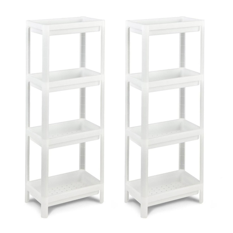 Σετ Πλαστικές Ραφιέρες με 4 Ράφια 36 x 23 x 99.5 cm 2 τμχ Costway JV10871WH-2 Σετ Πλαστικές Ραφιέρες με 4 Ράφια 36 x 23 x 99.5 cm 2 τμχ Costway JV10871WH-2