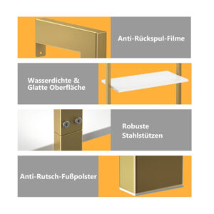 Επιτοίχια Μεταλλική Ραφιέρα Σκάλα με 5 Ξύλινα Ράφια 61 x 30 x 183 cm Costway JV11132GD - Image 2