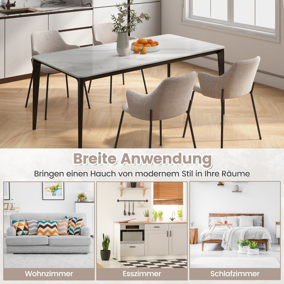 Costway Εργονομική Καρέκλα Τραπεζαρίας με Άνετη Πλάτη και Μεταλλικό Σκελετό JV11535WH-2 Costway Εργονομική Καρέκλα Τραπεζαρίας με Άνετη Πλάτη και Μεταλλικό Σκελετό JV11535WH-2