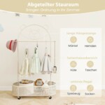 Costway Παιδική Κρεμάστρα Ρούχων με Ρυθμιζόμενο Ύψος και Σχέδιο Αρκουδάκι JV11724WH