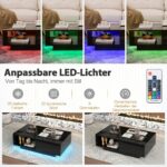 Costway  Τραπέζι σαλονιού με 20 χρώματα LED φώτα & τηλεχειριστήριο