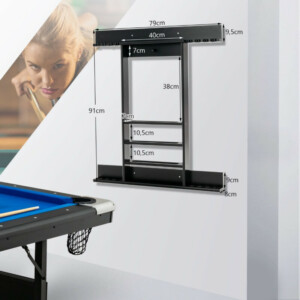 Ράφι Μπιλιάρδου Τοίχου Ξύλινο για 8 Στέκες & 15 Μπάλες 79 x 8 x 91cm JV12230BK Costway - Image 3