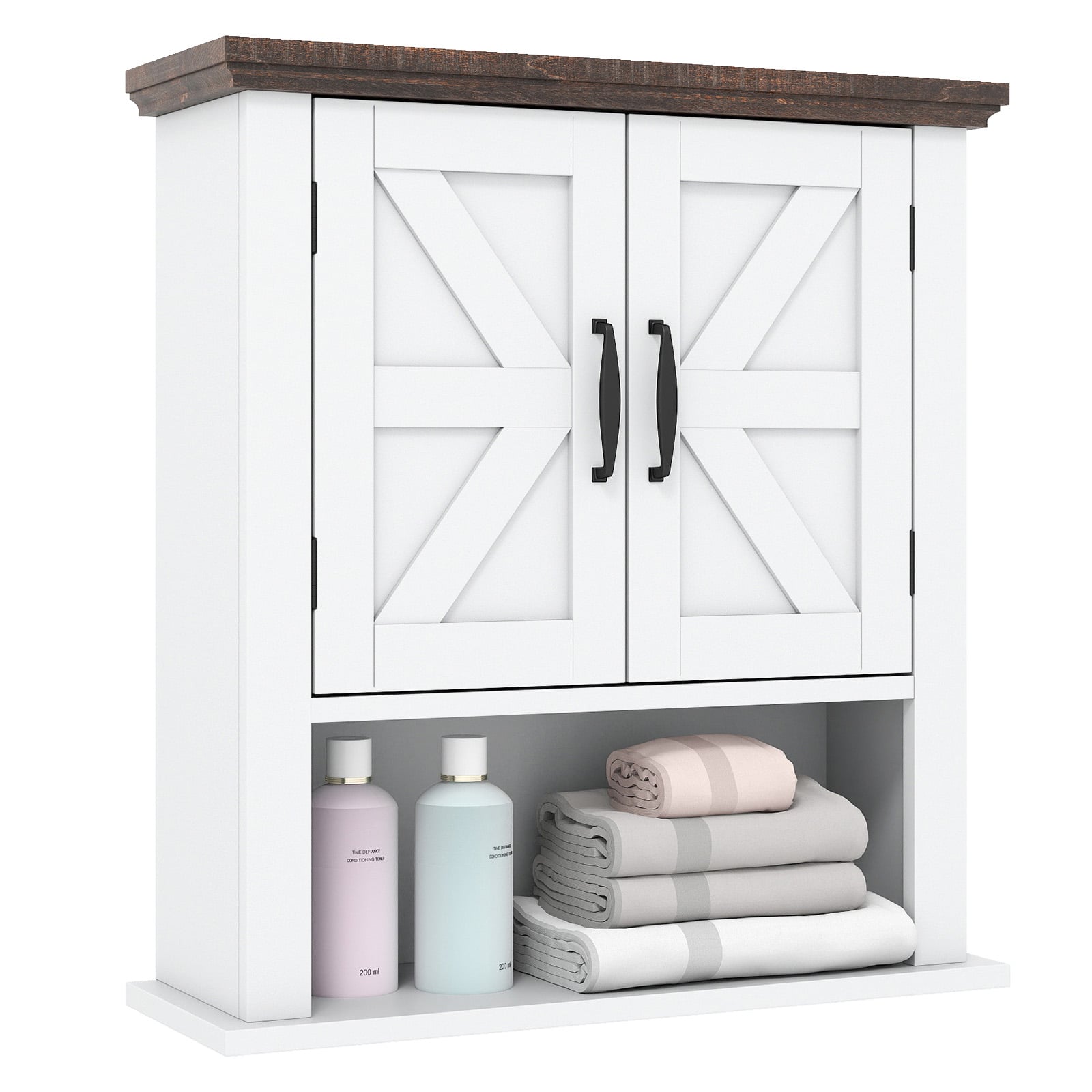 Costway Λευκό Κρεμαστό Ντουλάπι με Ρυθμιζόμενα Ράφια Costway Λευκό Κρεμαστό Ντουλάπι με Ρυθμιζόμενα Ράφια