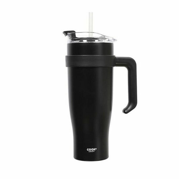 Κούπα Θερμός Ανοξείδωτο / Πλαστικό 1.2lt - Μαύρο KA0437-Black Cook Concept