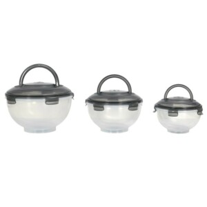 Σετ Δοχεία Φαγητού 3 Τεμάχια 24 x 16.5 x 24 cm - Μαύρο KA0502 Cook Concept