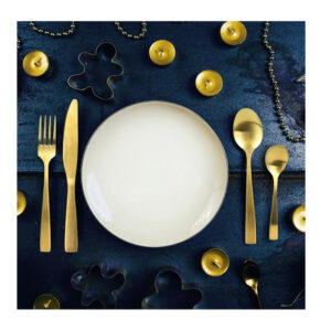 Σετ Μαχαιροπίρουνα Σερβιρίσματος από Ανοξείδωτο Ατσάλι 16 τμχ Χρώματος Χρυσό Home Deco Factory KA2862 - Image 3