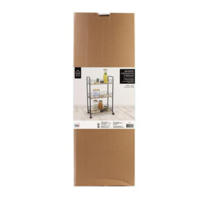 Μεταλλικό Τρόλεϊ Κουζίνας με 3 Ξύλινα Ράφια 48 x 79.2 x 23 cm Home Deco Factory KA3260 - Image 2