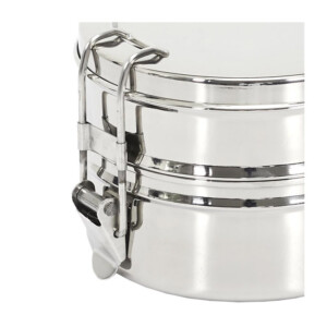 Μεταλλικό Φαγητοδοχείο - Lunch Box 2 Επιπέδων από Ανοξείδωτο Ατσάλι 14 x 13 x 10 cm Cook Concept KA4803 - Image 4