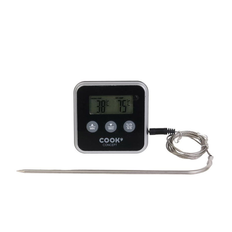 Μαγνητικό Ψηφιακό Θερμόμετρο Κουζίνας με Χρονόμετρο Χρώματος Μαύρο Cook Concept KC2053 KC2053-Black