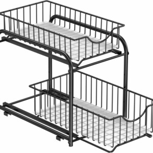 SONGMICS Πολυλειτουργικός Οργανωτής Ντουλαπιού 36.9×21.3×27.2cm με Ρυθμιζόμενα Ράφια και Συρόμενα Καλάθια KCS017B01