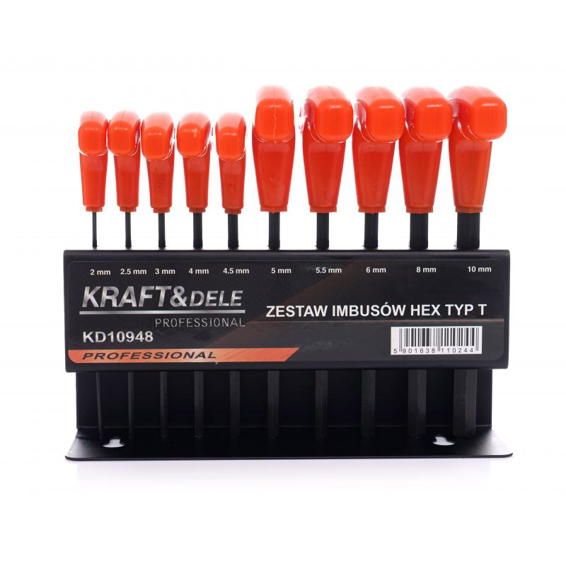 Σετ Κλειδιά Allen HEX Τύπου Τ με Βάση 10 τμχ Kraft&Dele KD-10948 Σετ Κλειδιά Allen HEX Τύπου Τ με Βάση 10 τμχ Kraft&Dele KD-10948
