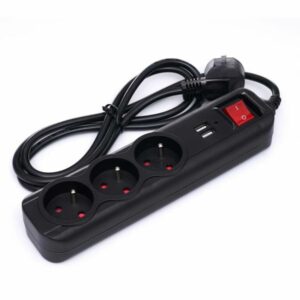 Πολύπριζο με 3 Υποδοχές & 2 Θύρες USB – 3m με Διακόπτη KD-4032 Kraft&Dele