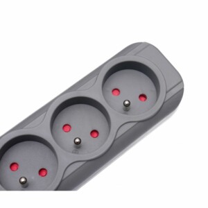 Πολύπριζο με 5 Υποδοχές + 2 Θύρες USB & Καλώδιο 1,5m Γκρι KD-4033 - Image 4