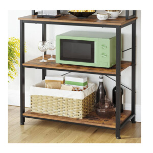 Μεταλλική Ραφιέρα Κουζίνας με 6 Ξύλινα Ράφια 40 x 80 x 167 cm VASAGLE KKS019B01 - Image 2