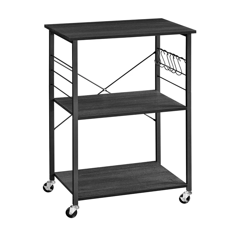 Μεταλλικό Τρόλεϊ Κουζίνας με 3 Ράφια 60 x 40 x 89 cm Χρώματος Μαύρο VASAGLE KKS060B42 Μεταλλικό Τρόλεϊ Κουζίνας με 3 Ράφια 60 x 40 x 89 cm Χρώματος Μαύρο VASAGLE KKS060B42