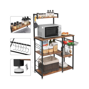 Μεταλλική Ραφιέρα Κουζίνας με 6 Ράφια 90 x 40 x 132 cm VASAGLE KKS35X - Image 2