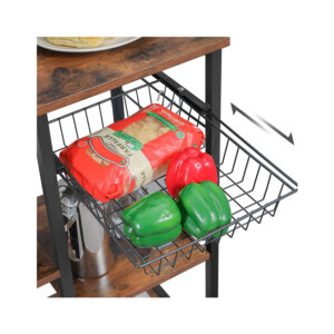 Μεταλλική Ραφιέρα Κουζίνας με 6 Ράφια 90 x 40 x 132 cm VASAGLE KKS35X - Image 3