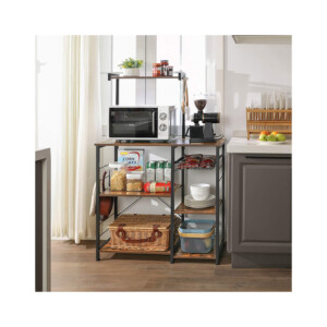 Μεταλλική Ραφιέρα Κουζίνας με 6 Ράφια 90 x 40 x 132 cm VASAGLE KKS35X - Image 4