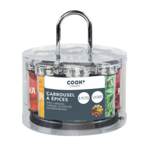 Σετ Δοχεία Μπαχαρικών με Περιστρεφόμενη Βάση 9 τμχ Cook Concept KM4085 - Image 3