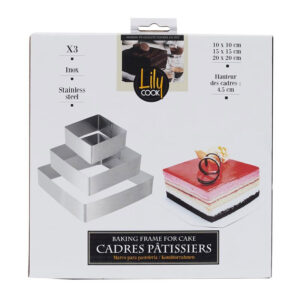 Σετ Ορθογώνια Ανοξείδωτα Τσέρκια - Κουπ Πατ Ζαχαροπλαστικής 3 τμχ Lily Cook KP5749 - Image 3