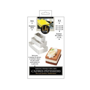 Σετ Ορθογώνια Ανοξείδωτα Τσέρκια - Κουπ Πατ Ζαχαροπλαστικής 3 τμχ Lily Cook KP5750 - Image 3