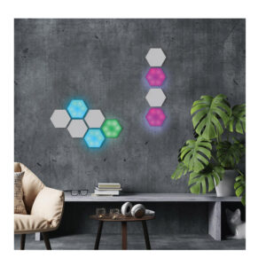 Σετ Διακοσμητικά Εξαγωνικά Επιτοίχια Φωτιστικά Αφής LED RGB 2 τμχ Home Deco Factory LA0002 - Image 4