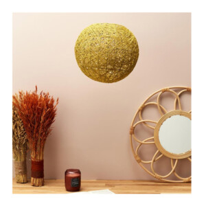 Πλεκτό Σφαιρικό Αμπαζούρ 30 cm Χρώματος Κίτρινο Home Deco Factory LA10303 - Image 3