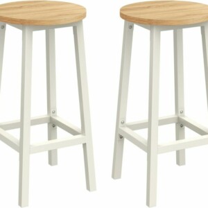 VASAGLE Σετ 2 τμχ Μεταλλικά Σκαμπό 32x32x64cm με Υποπόδιο LBC032W09V1