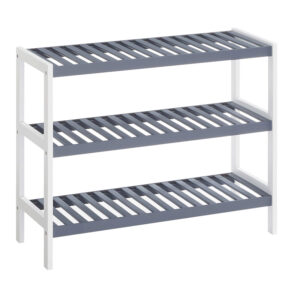 Ξύλινο Stand Αποθήκευσης Παπουτσιών με 3 Ράφια 70 x 26 x 55 cm Χρώματος Γκρι Songmics LBS03WG - Image 5
