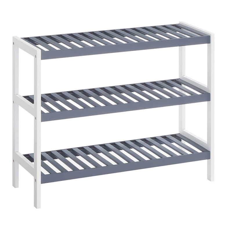 Ξύλινο Stand Αποθήκευσης Παπουτσιών με 3 Ράφια 70 x 26 x 55 cm Χρώματος Γκρι Songmics LBS03WG Ξύλινο Stand Αποθήκευσης Παπουτσιών με 3 Ράφια 70 x 26 x 55 cm Χρώματος Γκρι Songmics LBS03WG