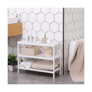 Ξύλινο Stand Αποθήκευσης Παπουτσιών με 3 Ράφια 70 x 26 x 55 cm Songmics LBS13W - Image 4