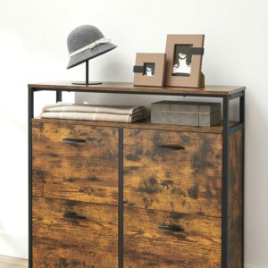 VASAGLE Ντουλάπι Παπουτσιών σε Vintage Καφέ/Μαύρο, 98.3 x 30 x 95 εκ. LBS803B01 - Image 5