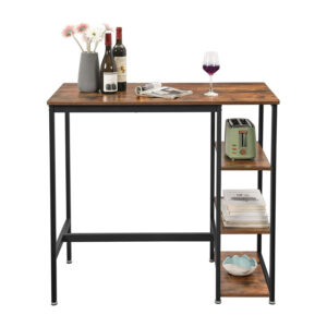 Μεταλλικό Ορθογώνιο Τραπέζι - Bar με 3 Ράφια 109 x 60 x 100 cm VASAGLE LBT11X - Image 2