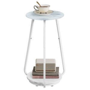 Βοηθητικό Τραπεζάκι Φ30x55cm Λευκό Μάρμαρο LET287W59 VASAGLE - Image 2