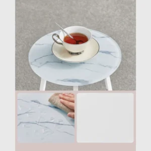 Βοηθητικό Τραπεζάκι Φ30x55cm Λευκό Μάρμαρο LET287W59 VASAGLE - Image 3
