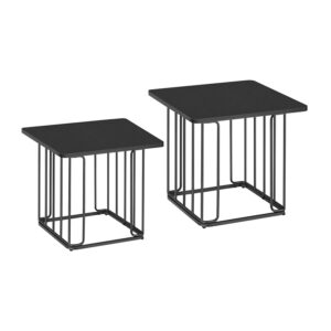 Σετ Βοηθητικά Μεταλλικά Τραπεζάκια 50 x 50 x 45 cm 2 τμχ VASAGLE LET330B16 - Image 4