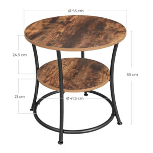 Βοηθητικό Μεταλλικό Στρογγυλό Τραπεζάκι 55 x 55 cm VASAGLE LET56BX - Image 4