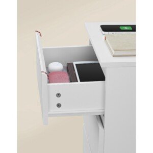 VASAGLE Κομοδίνο 40x35x59cm με Πρίζα και USB Θύρες σε Λευκό Χρώμα LET831W14V1 - Image 4