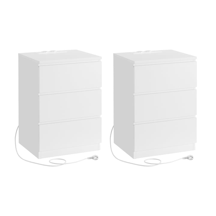 VASAGLE Κομοδίνο 40x35x59cm με Πρίζα και USB Θύρες σε Λευκό Χρώμα LET831W14V1 VASAGLE Κομοδίνο 40x35x59cm με Πρίζα και USB Θύρες σε Λευκό Χρώμα LET831W14V1