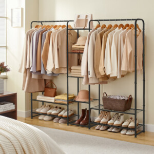 SONGMICS Μεταλλική Κρεμάστρα Ρούχων 29 x 183 x 158.4 cm με Ράφια Αποθήκευσης LGR463B01V1